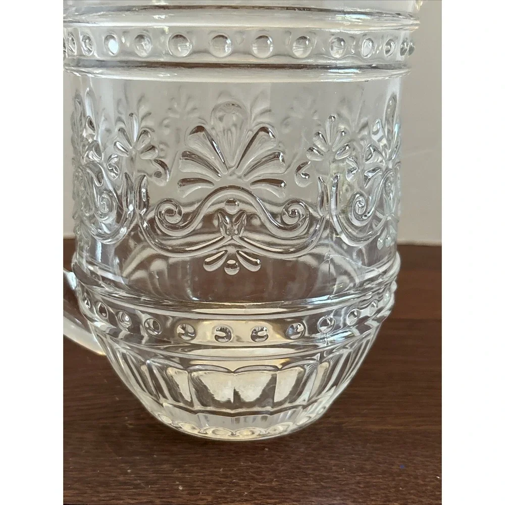 The Pioneer Woman Cassie Clear Embossed Pitcher 44‎ oz Special Edition